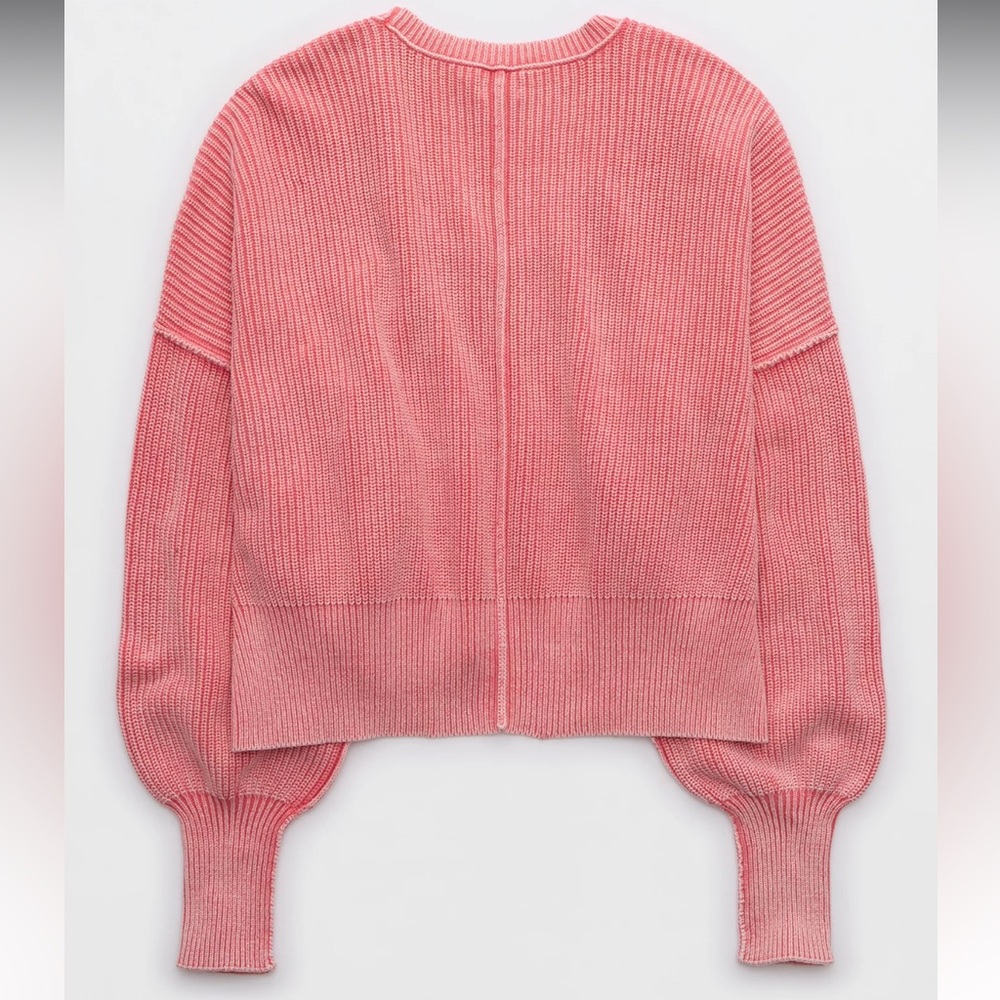 EUC🧡Aerie Beyond Cropped Sweater S Haute Coral - Picture 4 of 9